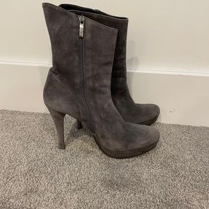 Grey suede boots